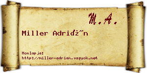 Miller Adrián névjegykártya