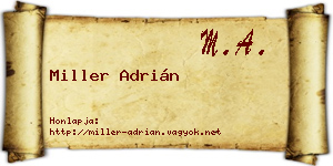 Miller Adrián névjegykártya